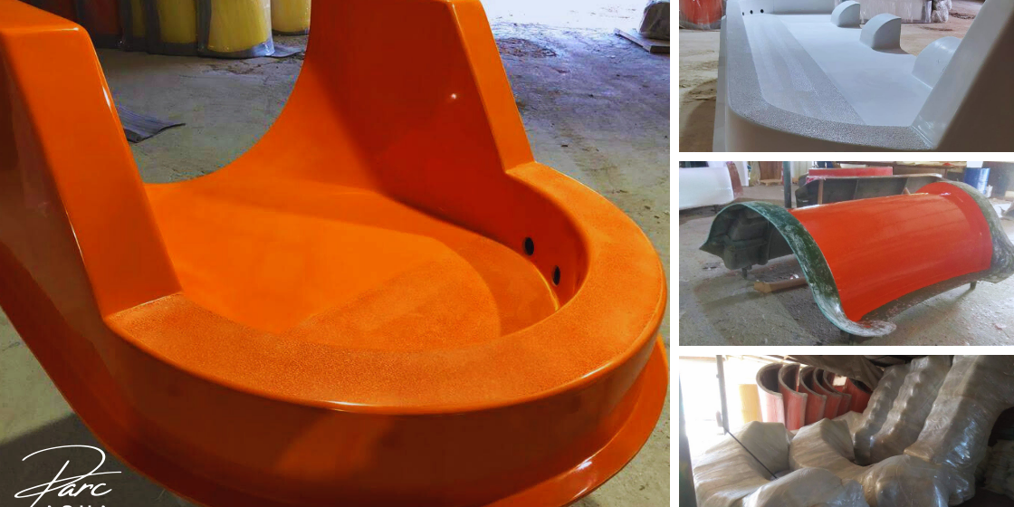 su kaydırağı üretim aşamaları — RTM imalat prosesi, ParcAqua atölye