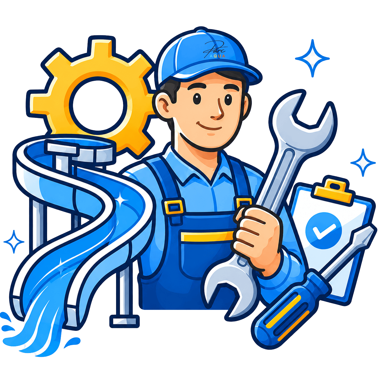 Water slide installation service and maintenance