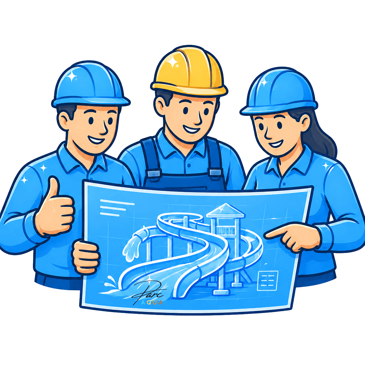 Water slide project planning and teamwork