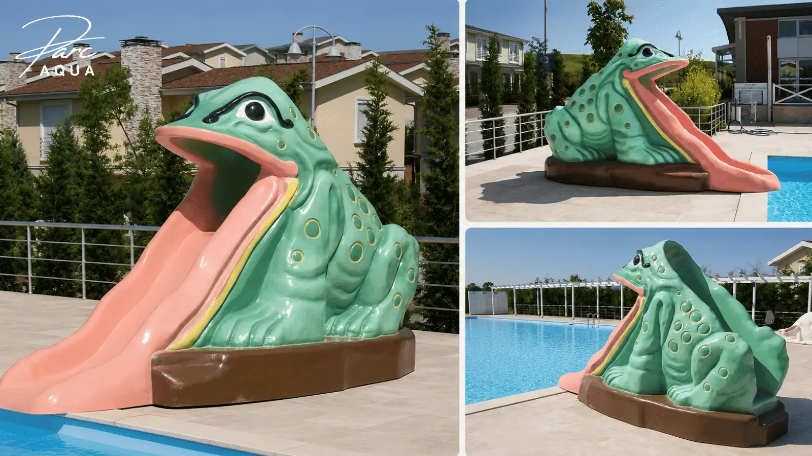 Frog themed kids water slide application image