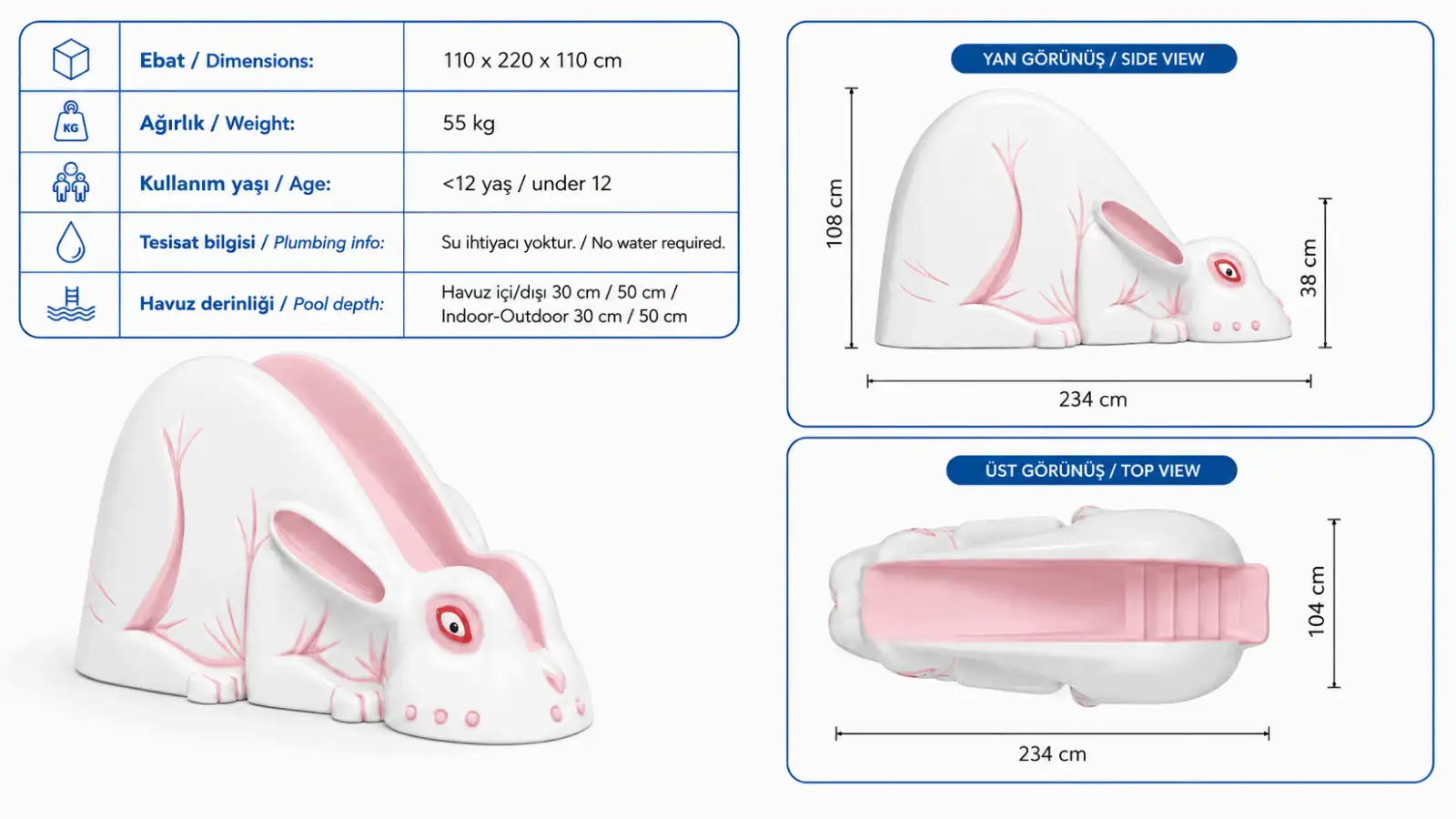Rabbit water slide technical image