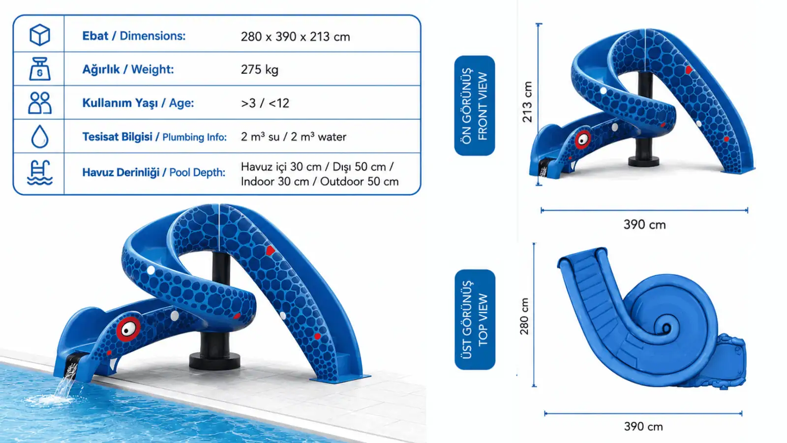 Snake water slide technical image