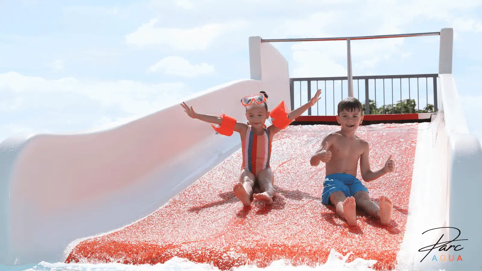 Wide kids water slide application image