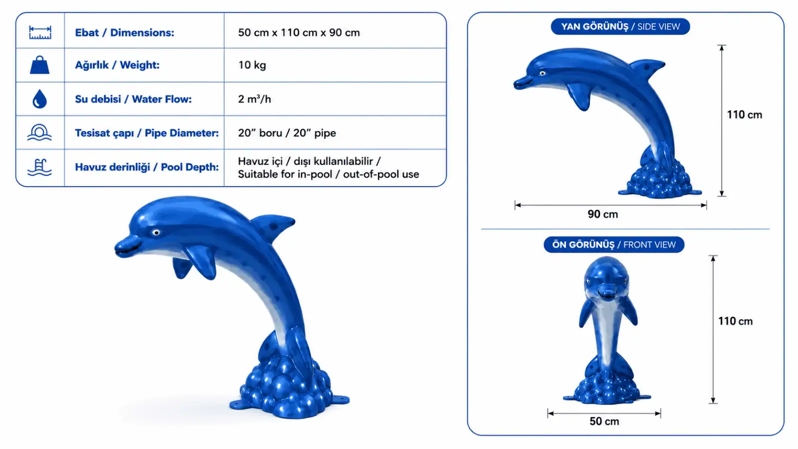 Dolphin fountain technical image