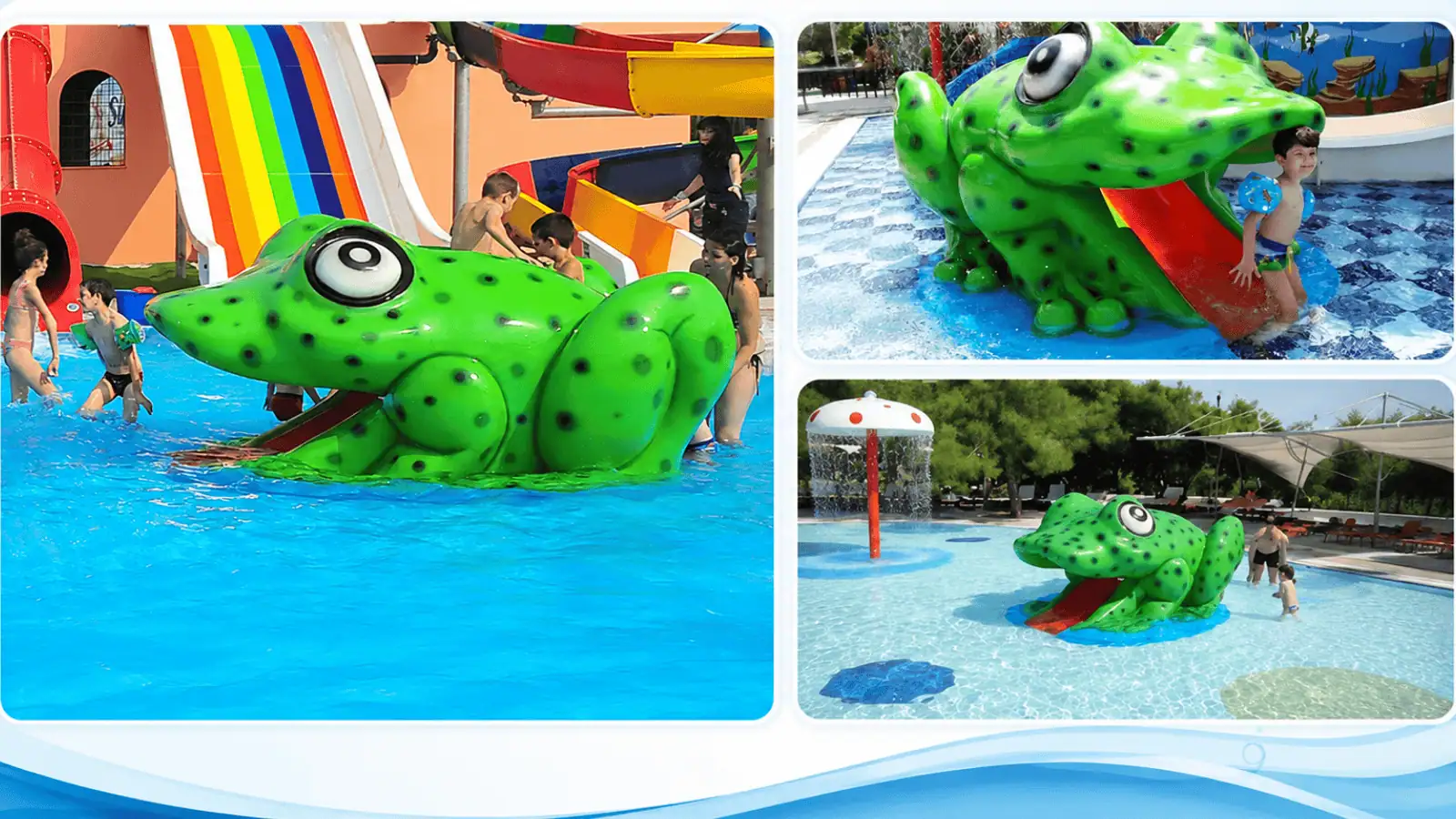 Frog kids water slide application image